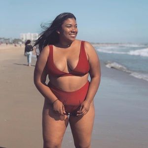 Plus size two piece high waisted Swimsuit